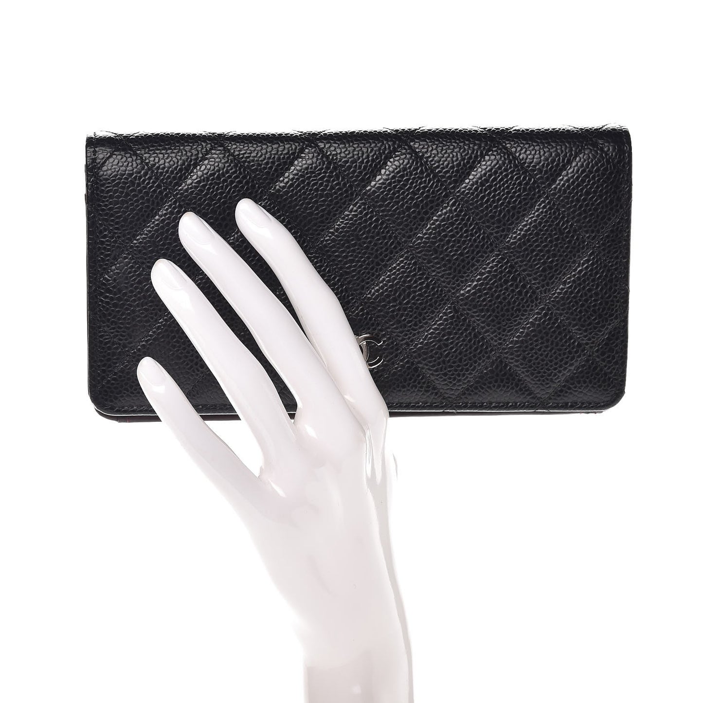 Caviar Quilted Yen Wallet Black