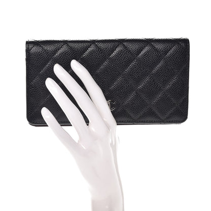 Chanel Caviar Quilted Yen Wallet Black 2 of 10