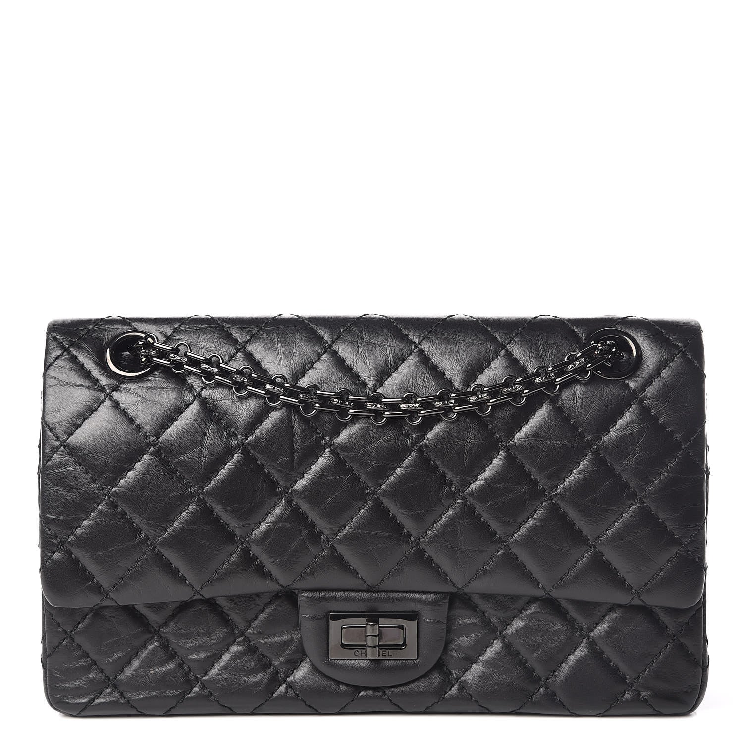 Chanel Aged Calfskin Quilted 2.55 Reissue 225 Flap So Black 1 of 10