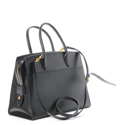 Prada Saffiano City Calfskin Medium Esplanade Tote Black 4 of 11