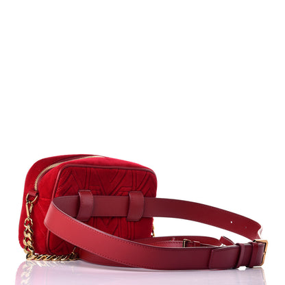 MCM Velvet Swarovski Crystal Belt Bag Viva Red 3 of 8