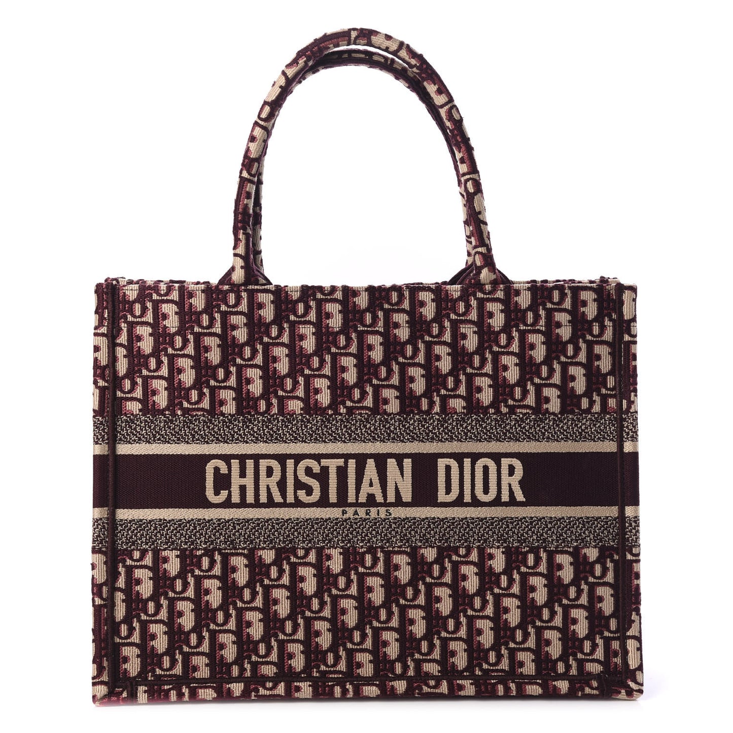 Oblique Medium Book Tote Burgundy Multicolor