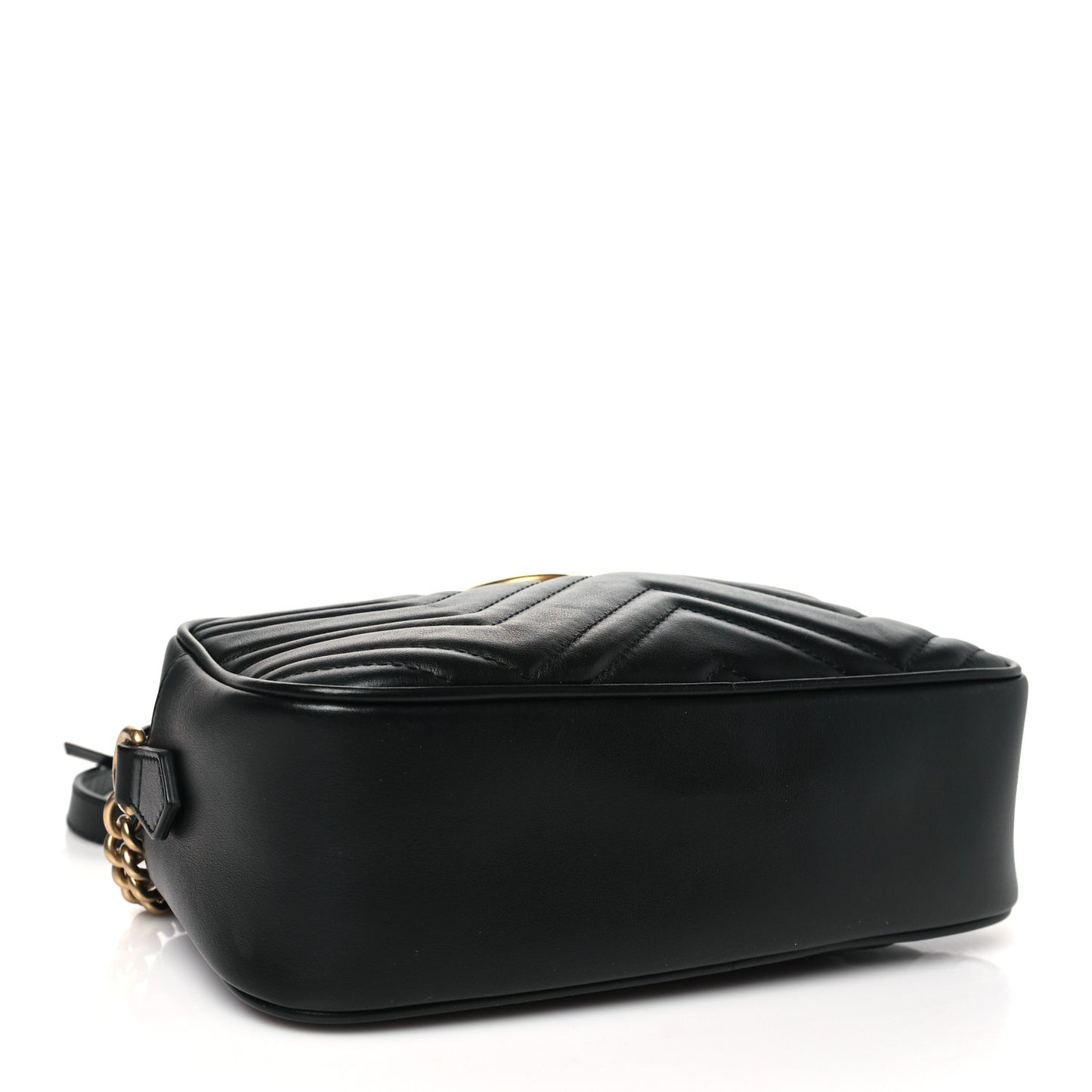 Calfskin Matelasse Small GG Marmont Chain Shoulder Bag Black