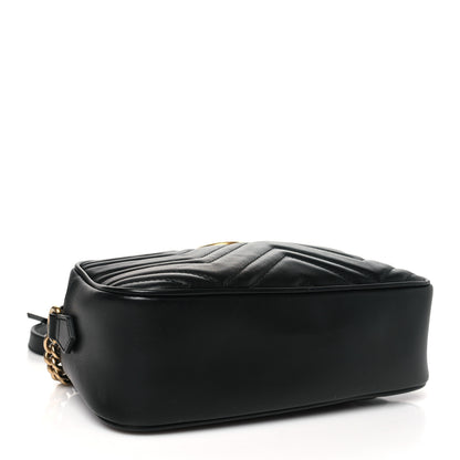 Gucci Calfskin Matelasse Small GG Marmont Chain Shoulder Bag Black 4 of 10
