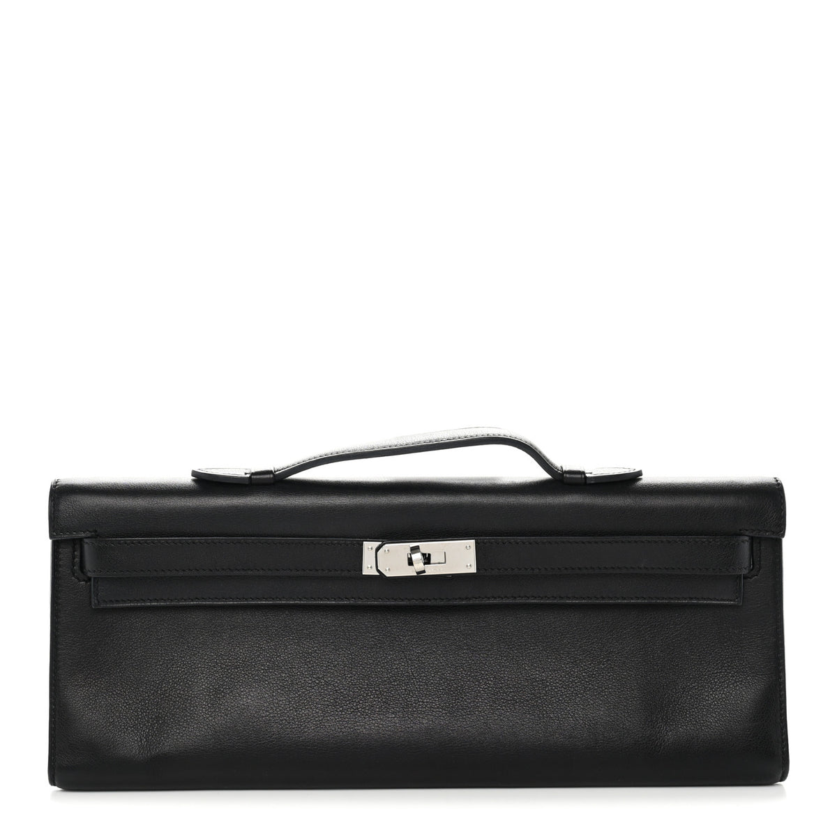 Hermes Evergrain Kelly Cut Clutch Pochette Black 1 of 11