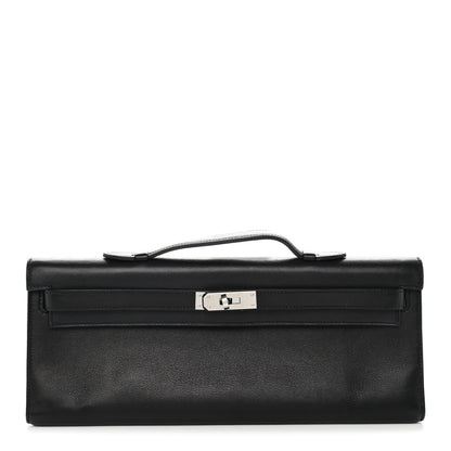 Hermes Evergrain Kelly Cut Clutch Pochette Black 1 of 11