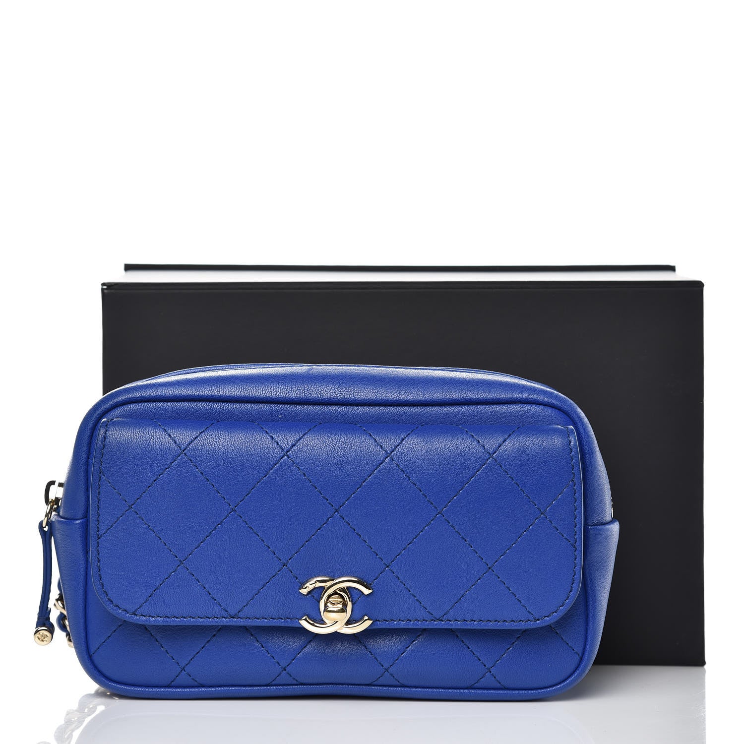 Chanel Lambskin Quilted Casual Trip Waist Belt Bag Blue 8 of 9
