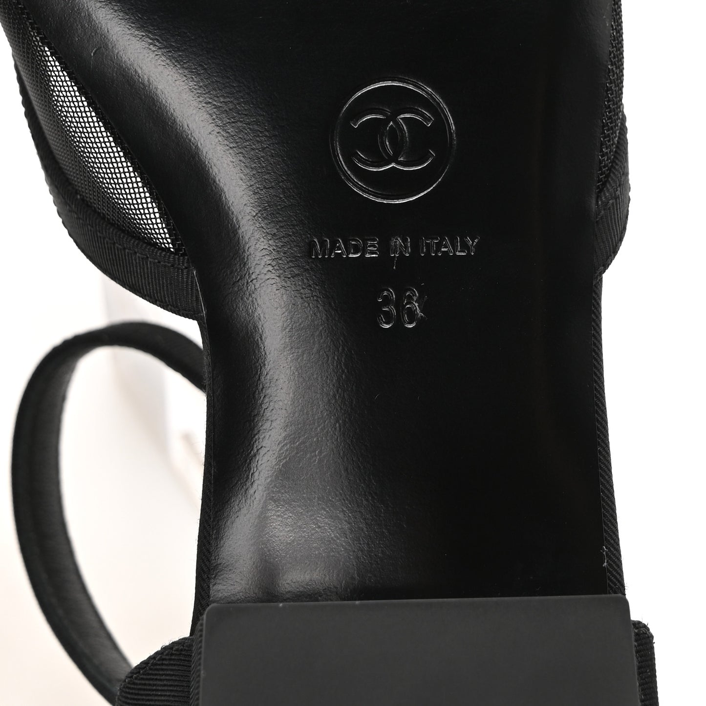 Mesh Grosgrain Cap Toe CC Flats 36 Black