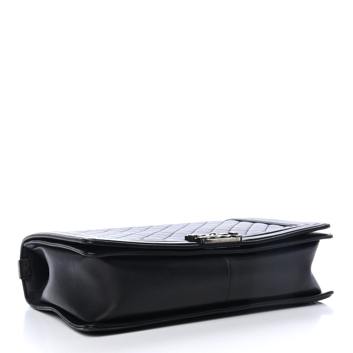 Lambskin Quilted Large Boy Flap Black