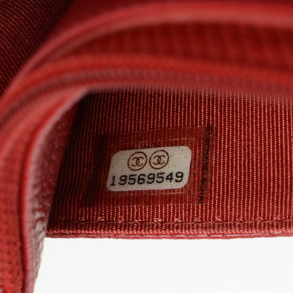 Chanel Caviar Quilted Wallet On Chain WOC Dark Red 9 of 9
