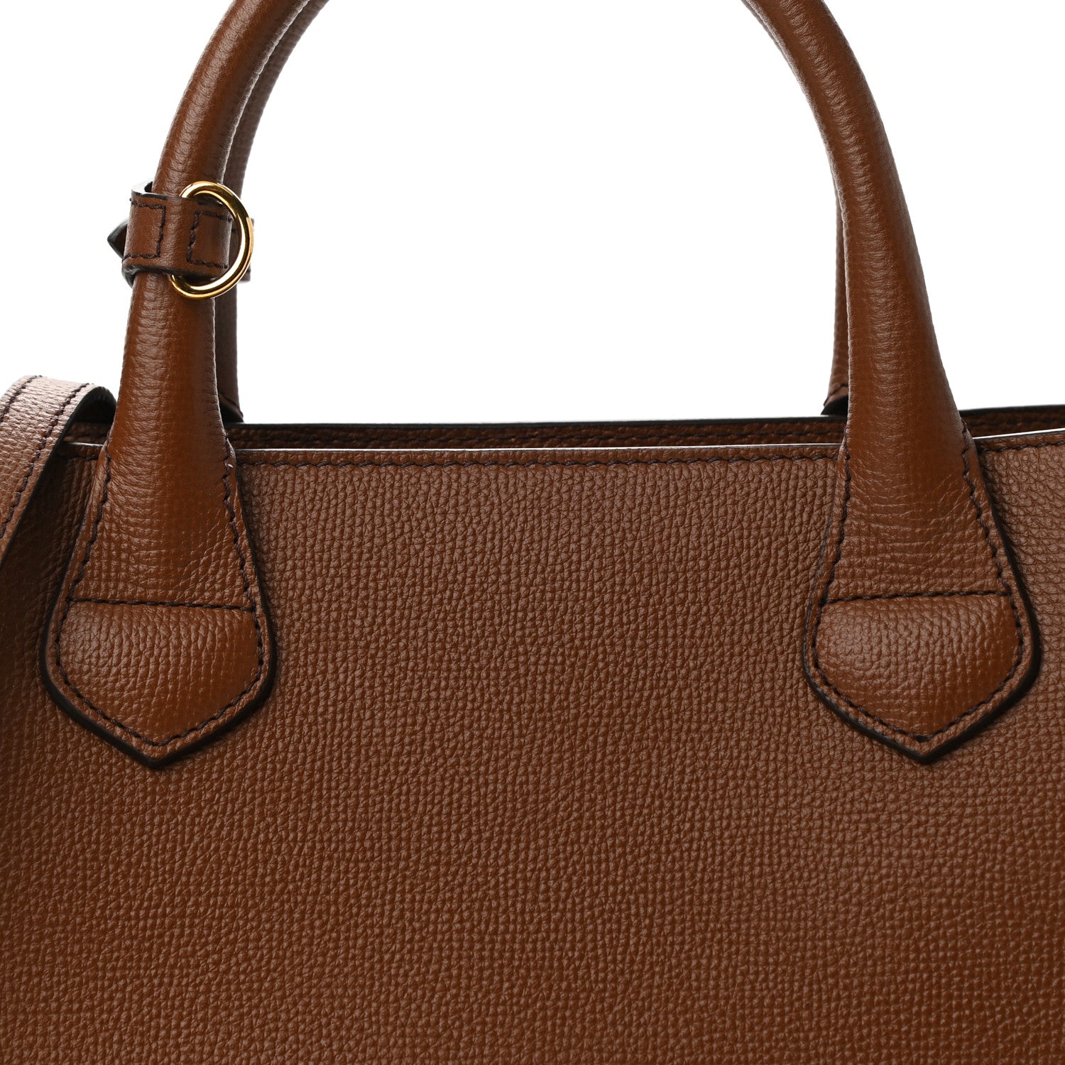 Burberry Grainy Calfskin House Check Medium Banner Tote Tan 8 of 11