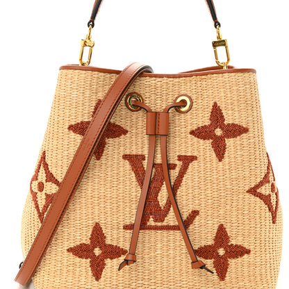 Louis Vuitton Raffia Calfskin Monogram Neonoe MM Tan 7 of 10