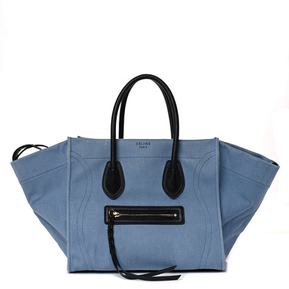 Celine Cotton Canvas Medium Phantom Luggage Blue 1 of 15
