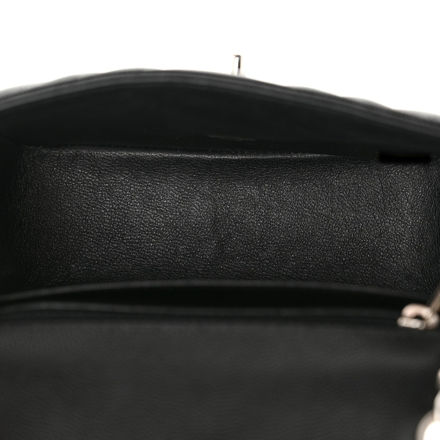 Caviar Chevron Quilted Mini Square Flap Black