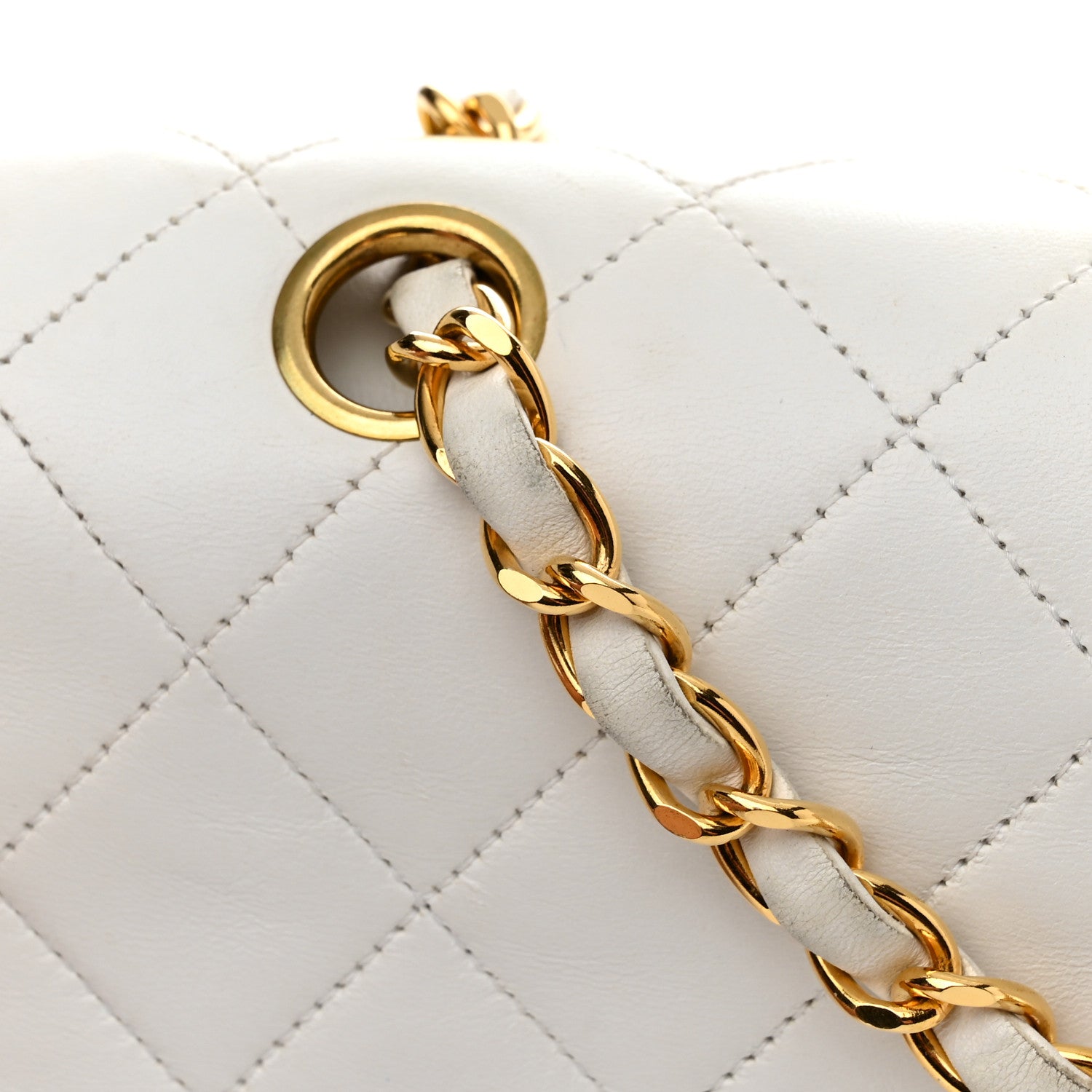 Chanel Lambskin Quilted Medium Double Flap White 18 of 21