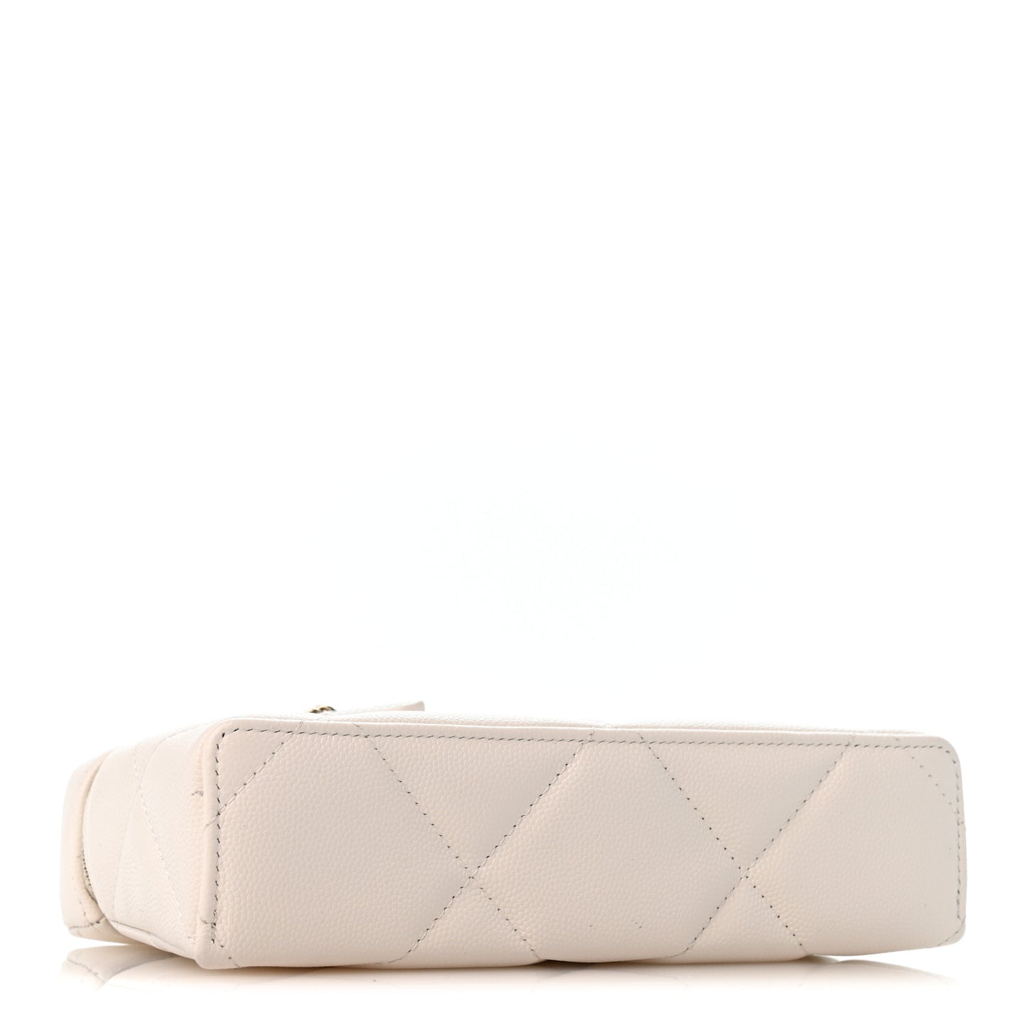 Caviar Quilted Top Handle Slim Vanity With Chain White