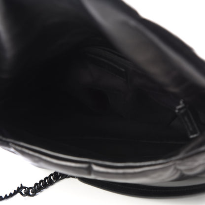 Saint Laurent Lambskin Quilted Medium Loulou Puffer Monogram Chain Satchel Black 4 of 9