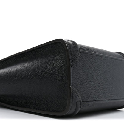 Celine Drummed Calfskin Nano Luggage Black 9 of 10
