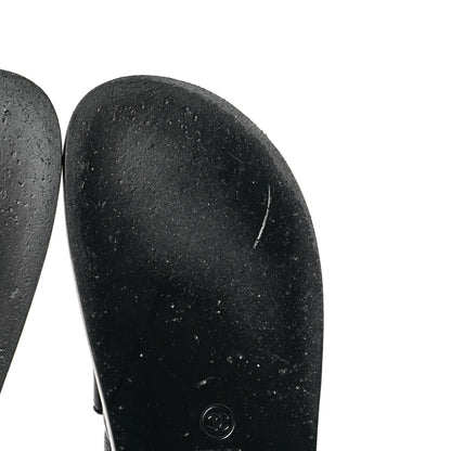 Chanel Grained Calfskin Velcro Dad Sandals 40 Black 11 of 12