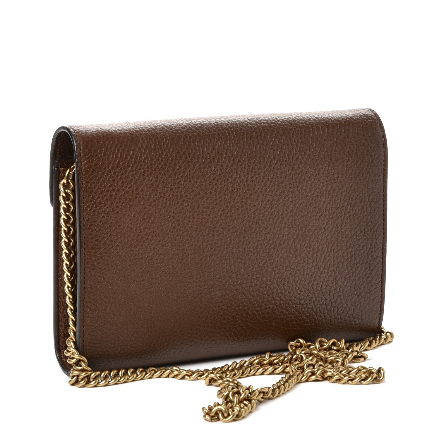 Gucci Cellarius Calfskin GG Marmont Chain Wallet Nut Brown 5 of 13