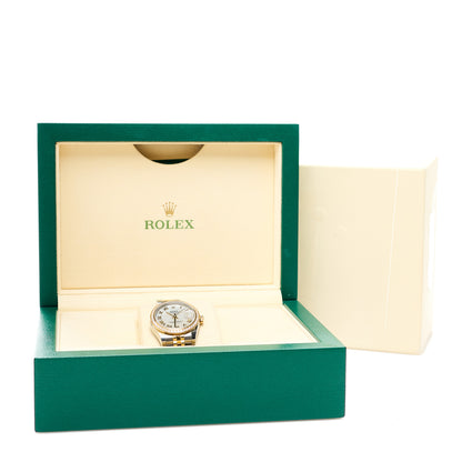 Rolex Stainless Steel 18K Yellow Gold Diamond Mother of Pearl 31mm Oyster Perpetual Datejust Watch Roman 178383 5 of 5