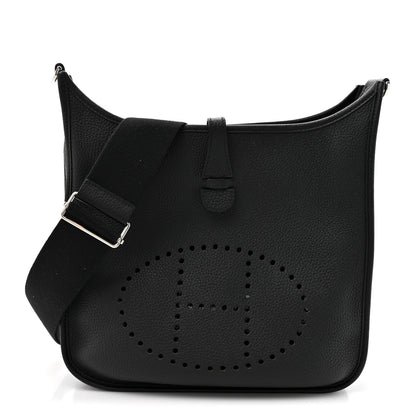 Hermes Taurillon Clemence EVELYNE III PM Black 1 of 12