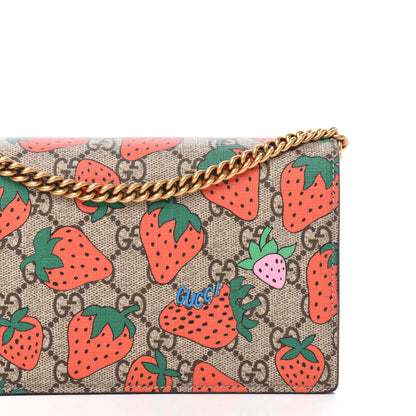 Gucci GG Supreme Monogram Strawberry Chain Wallet 10 of 11