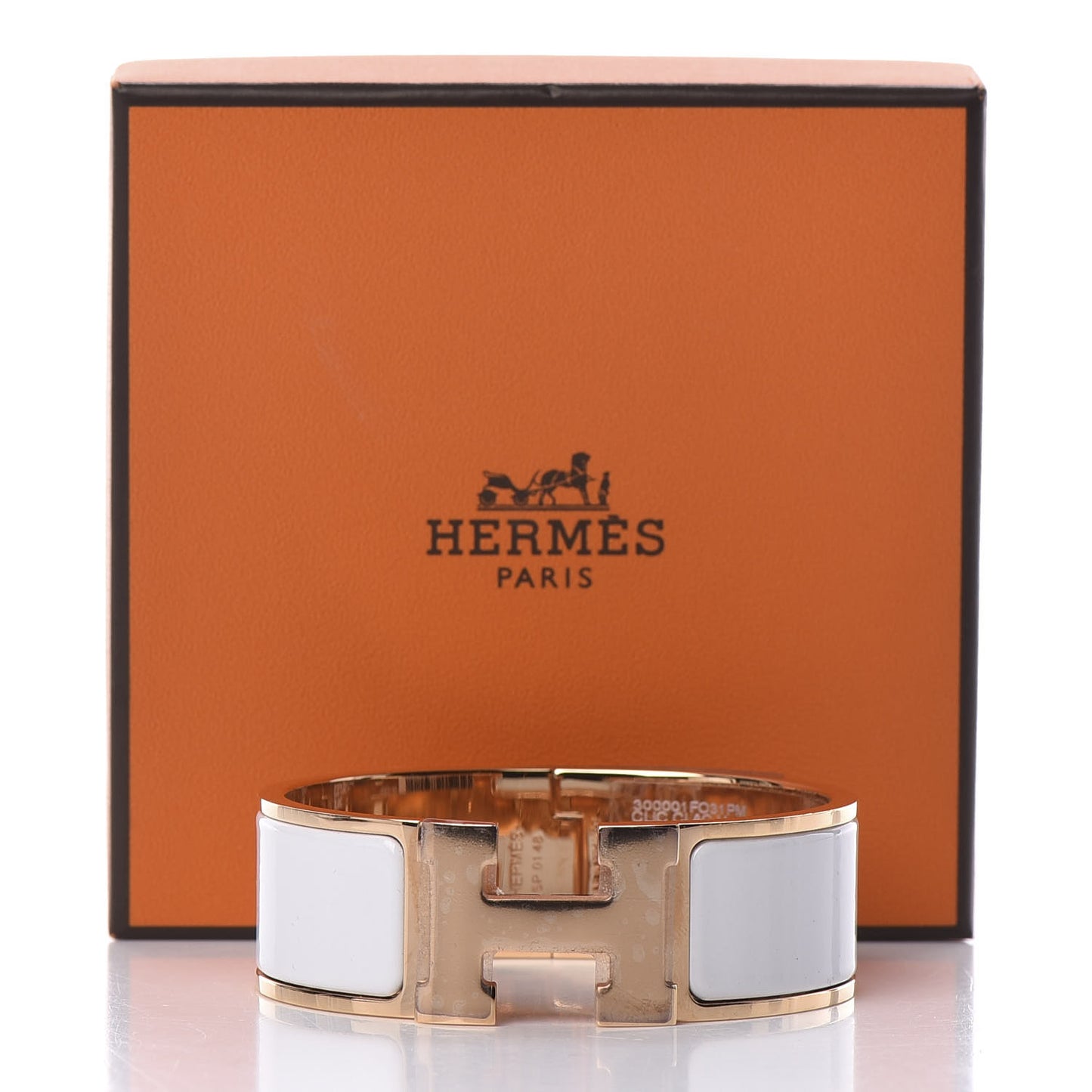 Enamel Wide Clic Clac H Bracelet PM White