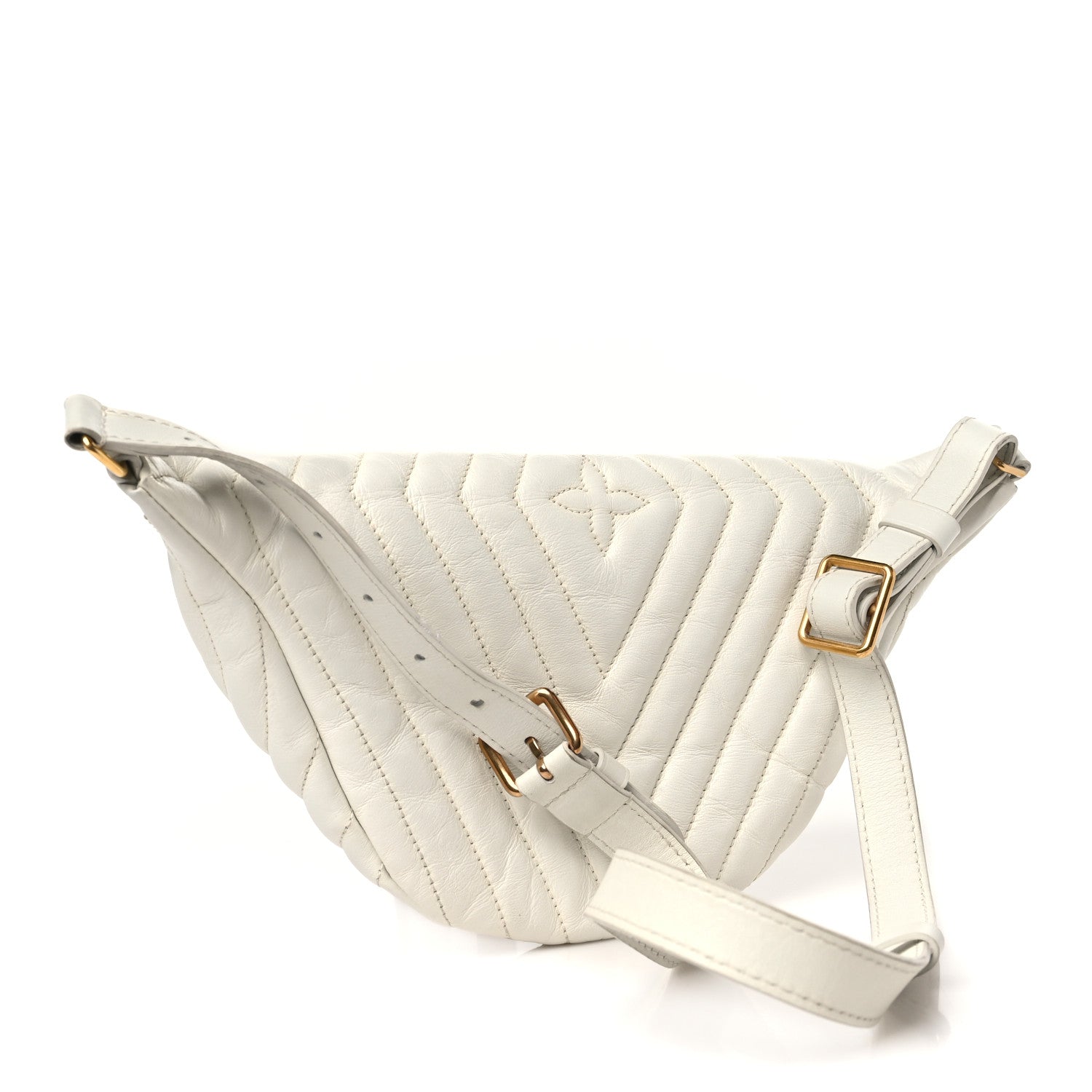 Louis Vuitton Calfskin Quilted New Wave Bumbag White 3 of 12