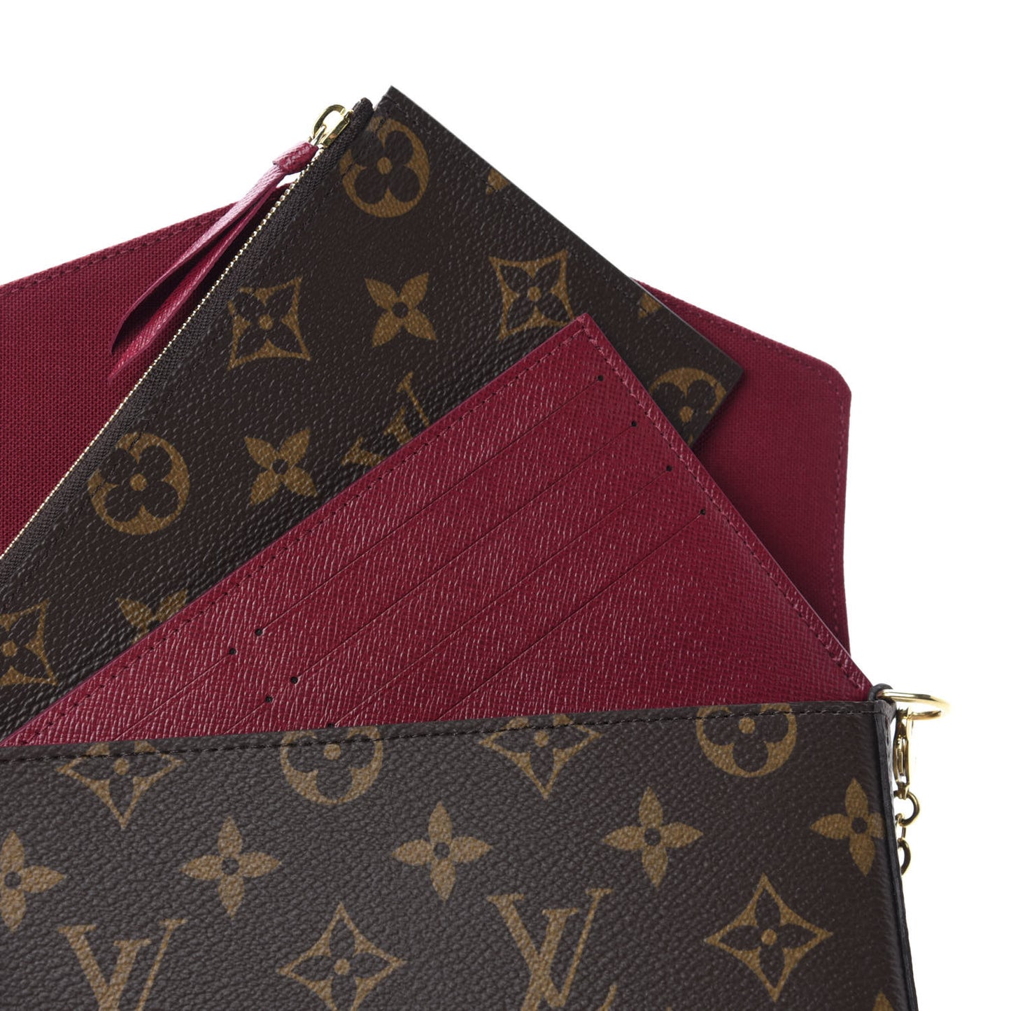 Monogram Pochette Felicie Chain Wallet Fuchsia