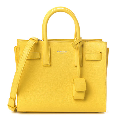 Saint Laurent Grained Calfskin Nano Sac De Jour Jaune 1 of 14