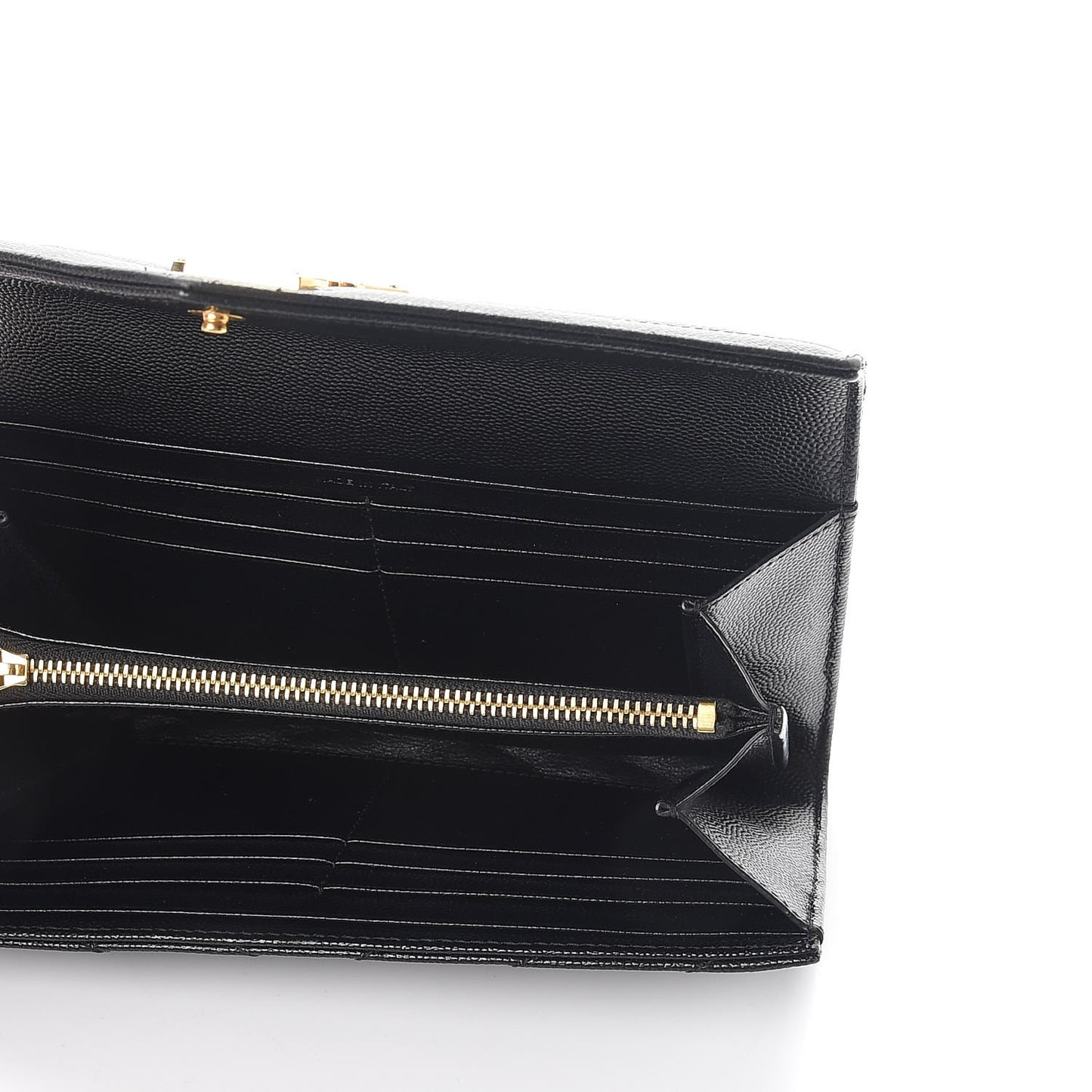 Grain De Poudre Matelasse Chevron Monogram Flap Wallet Black