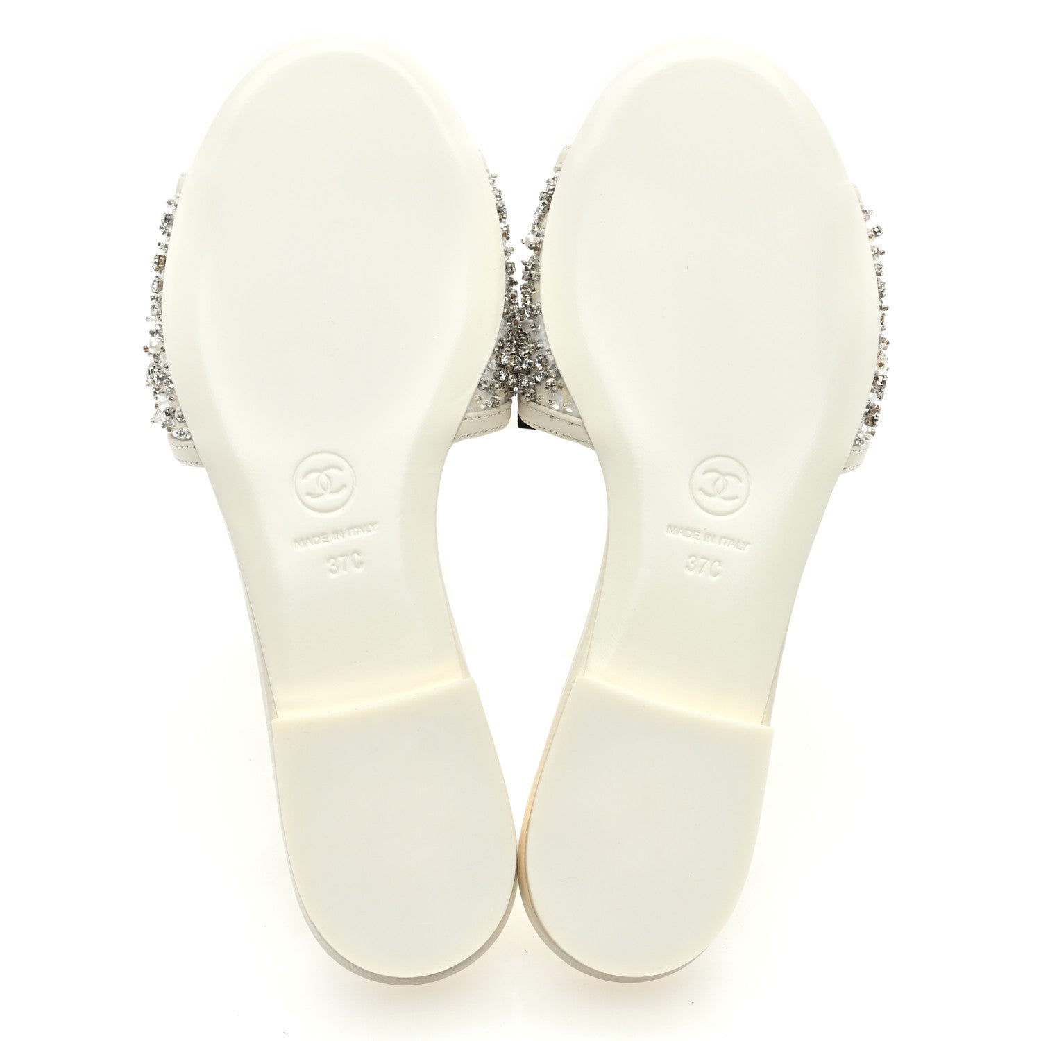 Chanel Lambskin Crystal Embellished Grosgrain CC Bow Mules 37 Black 5 of 7