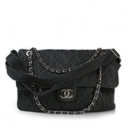 Chanel Denim Quilted Stretch Spirit Messenger Bag 1 of 16