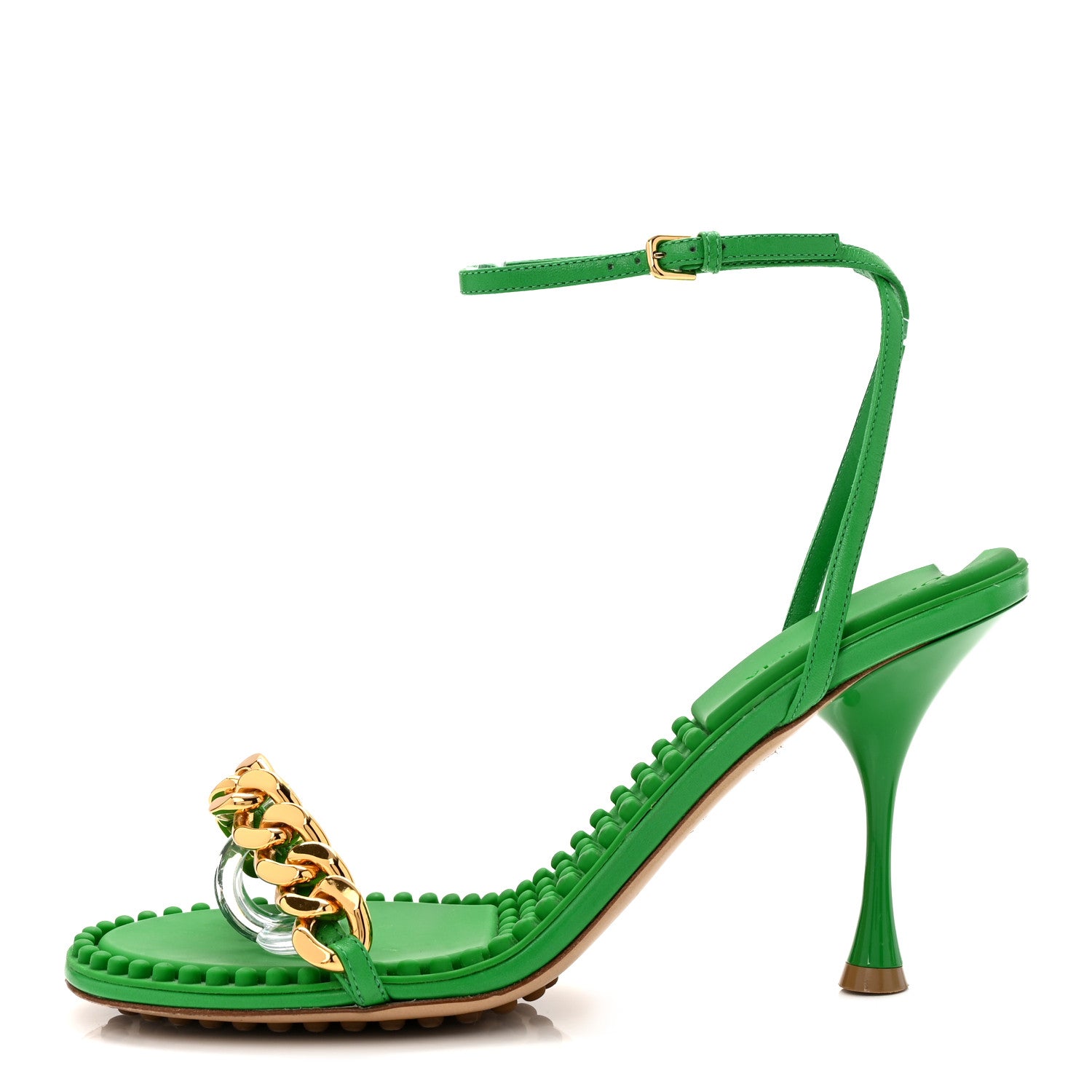 Bottega Veneta Lambskin Dot 90mm Sandals 39 Grass 2 of 18