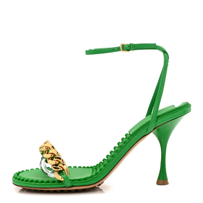 Bottega Veneta Lambskin Dot 90mm Sandals 39 Grass 2 of 18