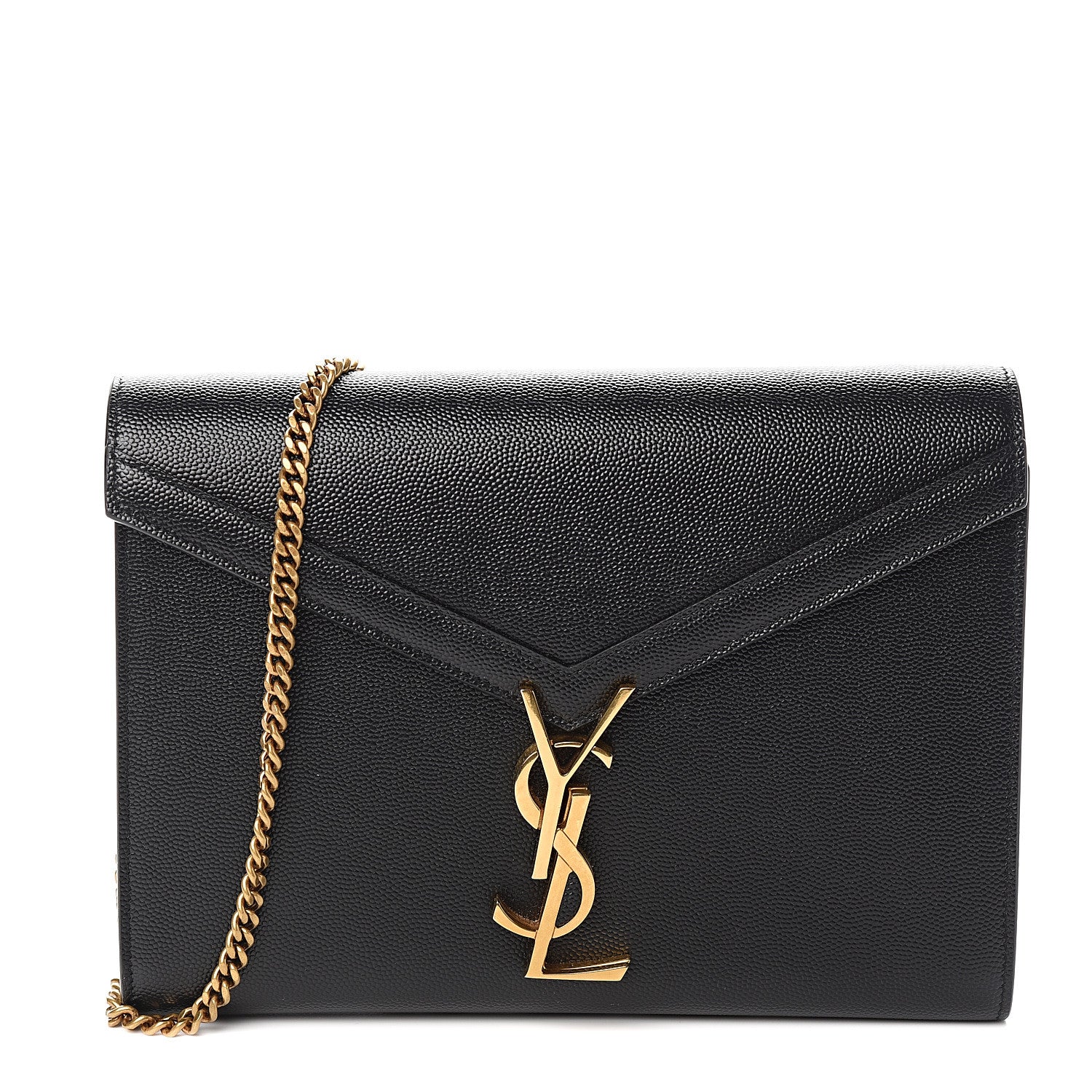 Saint Laurent Grain De Poudre Monogram Cassandra Chain Wallet Black Rouge Legion 1 of 8