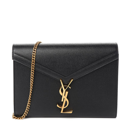 Saint Laurent Grain De Poudre Monogram Cassandra Chain Wallet Black Rouge Legion 1 of 8