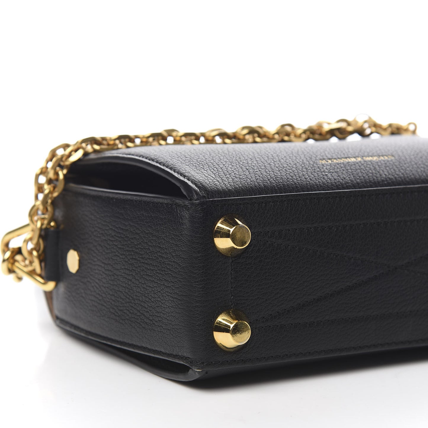 Silky Amish Grain Calfskin Box Shoulder Bag 19 Black