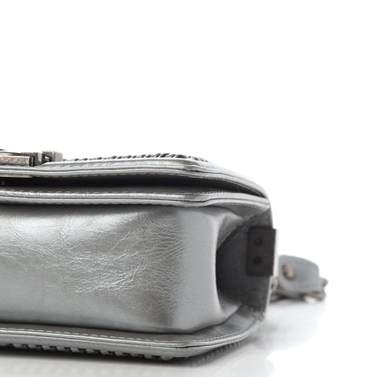 Chanel Metallic Aged Calfskin Quilted Small Boy Handle Flap Charcoal 8 of 8