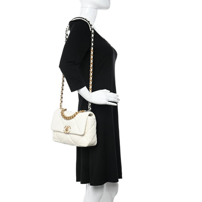 Chanel Lambskin Quilted Medium Chanel 19 Flap White 2 of 10