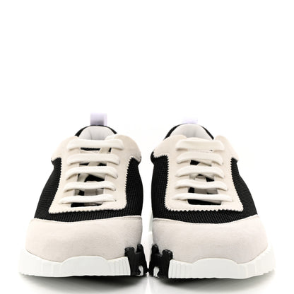 Hermes Air Mesh Suede Goatskin Bouncing Sneakers 41 Black Orange 2 of 8