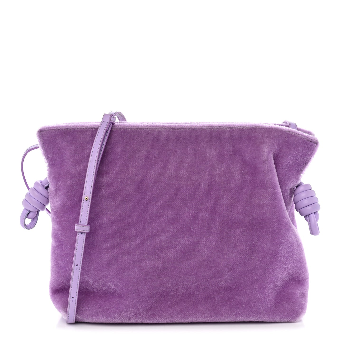 Mohair Flamenco Medium Knot Clutch Purple
