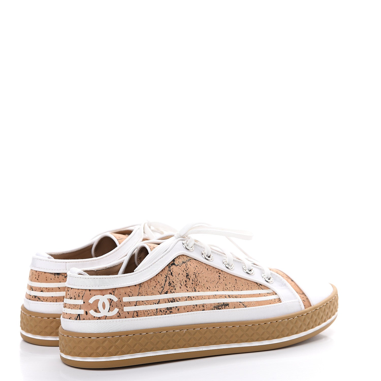 Chanel Cork Jetty Sneaker 41.5 Brown White 4 of 7