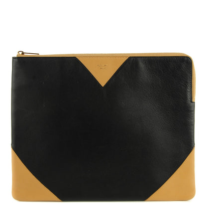 Celine Lambskin Bi-Color Zip Pouch Black 1 of 8