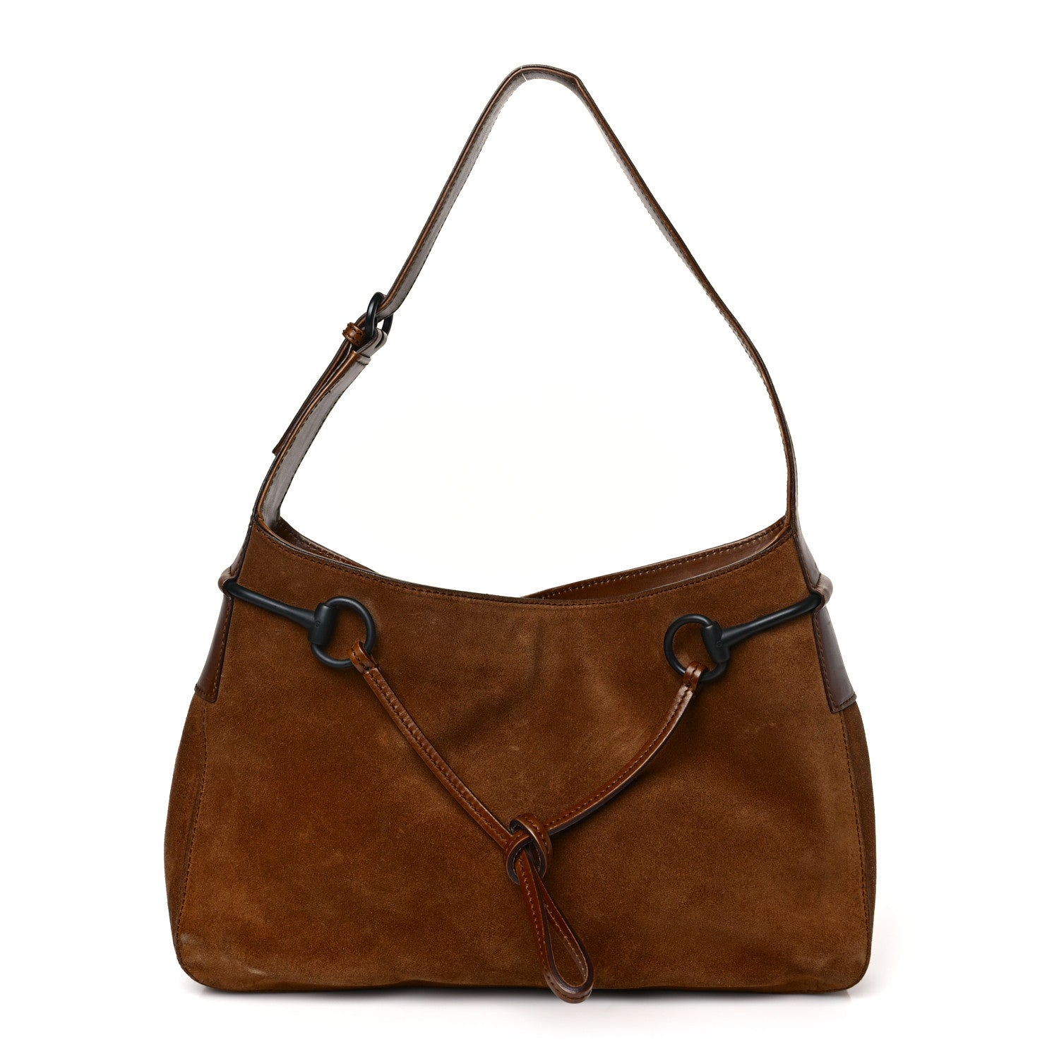 Gucci Suede Horsebit Drawstring Hobo Brown 1 of 12
