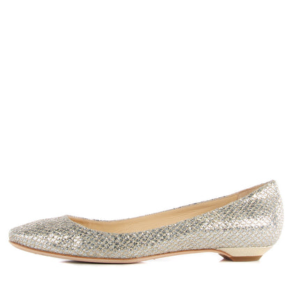 Jimmy Choo Finlay Ballet Flats 37 Silver 1 of 7