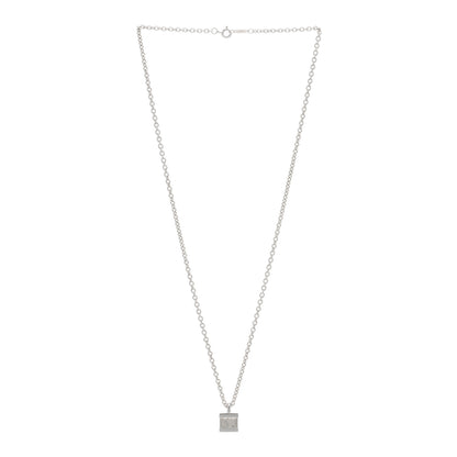 Tiffany Sterling Silver Atlas Cube Lock Pendant Necklace 2 of 3