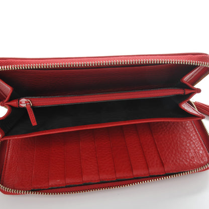 Gucci Pebbled Calfskin Soho Zip Around Wallet Red 6 of 8