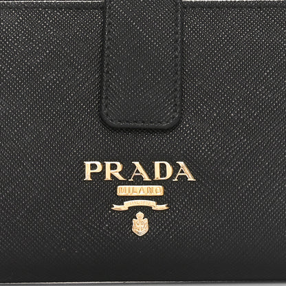 Prada Saffiano Metal Large Wallet Black 7 of 9